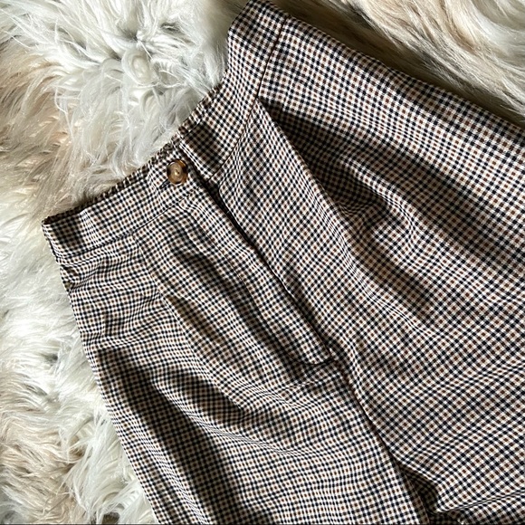 Plaid Brown Beige and Black Trouser Pant Size 2 - Picture 5 of 6